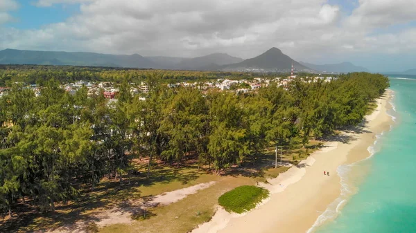 Veduta Aerea Della Spiaggia Flic Flac Isola Mauritius — Foto Stock