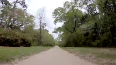 BOON HAVA PLANTASYONU, SC - 2018 NİSAN: Hareket halindeki bir arabadan tarla sokağı görüntüsü, zaman aşımı.