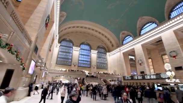 Nova Cidade Iorque Dezembro 2018 Interior Grande Terminal Central — Vídeo de Stock