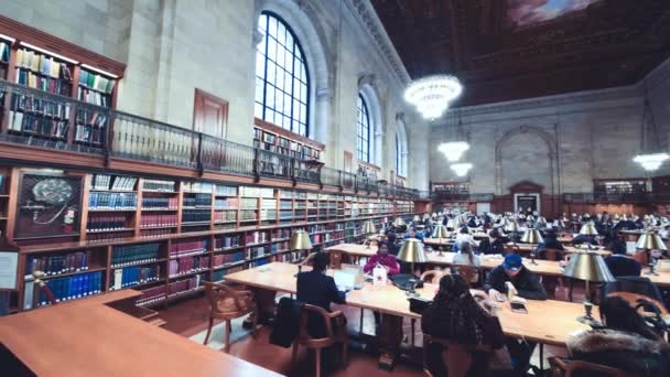 New York City December 2018 Interior New York Public Library — Stock videók