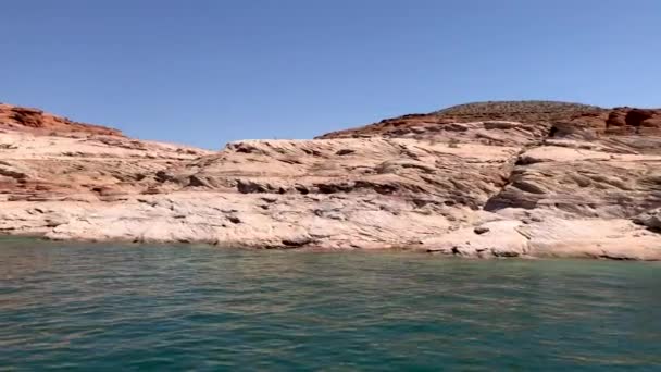 Lake Powell Rockt Vom Fahrenden Boot Aus — Stockvideo