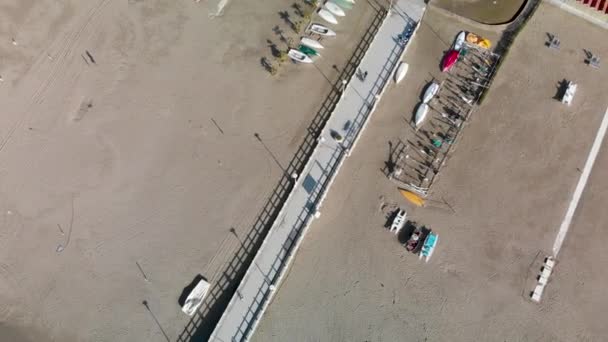 Vista Aérea Del Muelle Forte Dei Marmi Día Soleado — Vídeos de Stock