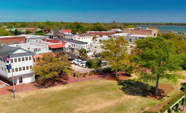 Charleston skyline from drone, South Carolina.