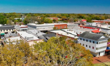 Charleston skyline from drone, South Carolina.