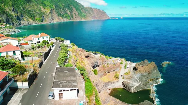 Aerial View Seixal Coastline Madeira Portugal — Fotografia de Stock