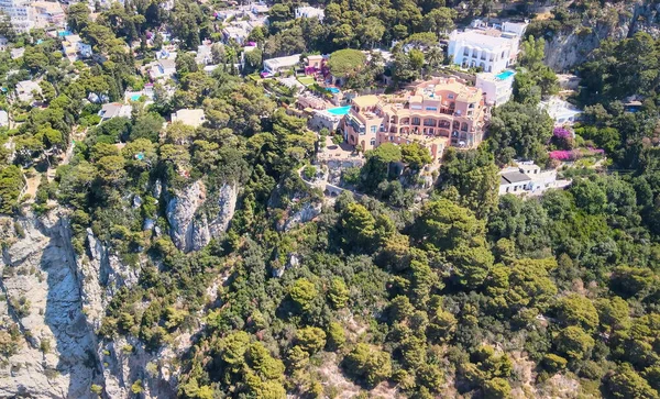 Incredibile Vista Aerea Della Costa Dell Isola Capri Nella Stagione — Foto Stock