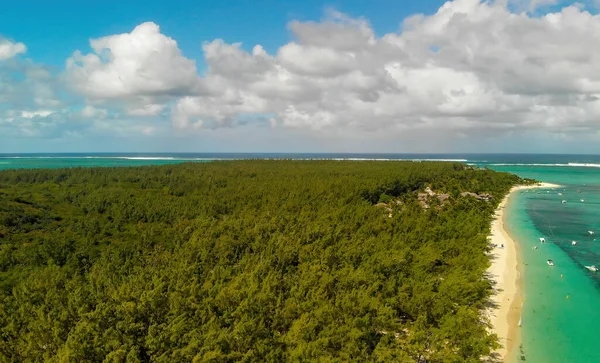 Aerial View Morne Beach Forest Beautiful Mauritius Island — стоковое фото