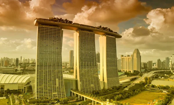 新加坡 2020年1月2日 从海湾花园看空中城市景观 — 图库照片