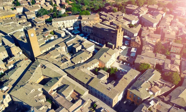 Orvieto Cidade Medieval Centro Itália Vista Aérea Incrível Drone — Fotografia de Stock