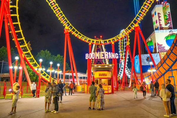 Vienna Austria August 2022 Prater Amusement Park Boomerang Attraction — Stock Photo, Image