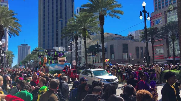 New Orleans February 2016 Mardi Gras Floats Parade Streets New — Foto de Stock