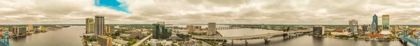 Jacksonville April 2018 Panoramic Aerial View City Buildings River — Stock Photo, Image