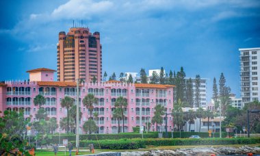Boca Raton buildings along the river from South Inlet Park at sunset, Florida - USA clipart