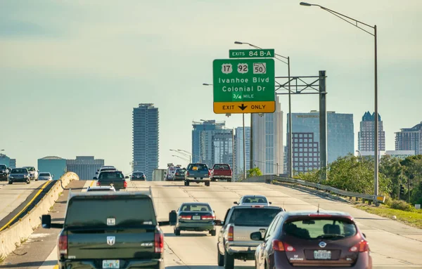 Orlando February 2016 Interstate Traffic Downtown Orlando — Stockfoto