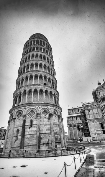 Pisa Bajo Nieve Monumentos Monumentos Famosos Del Campo Los Milagros — Foto de Stock