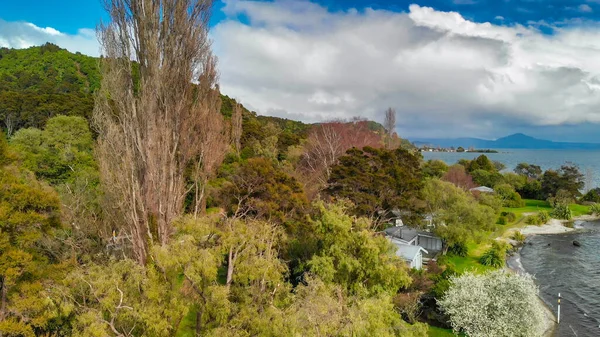 Вид Воздуха Озеро Таупо Северный Остров Новая Зеландия — стоковое фото