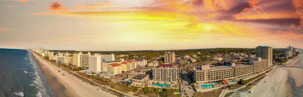 Myrtle Beach Drone South Carolina City Beach View Dusk —  Fotos de Stock