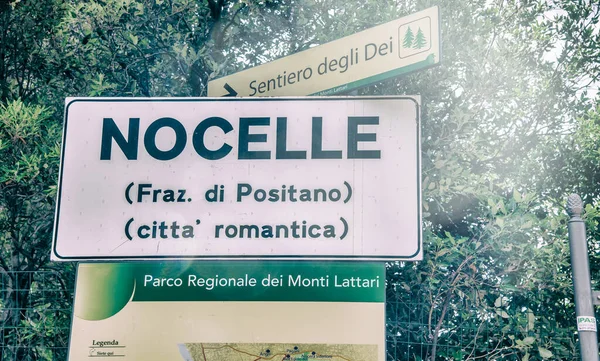 Nocelle Giriş Tabelası Amalfi Sahili Talya — Stok fotoğraf