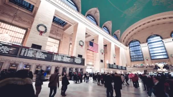 ニューヨーク市 2018年12月 グランドセントラルターミナルの内部 スローモーション — ストック動画