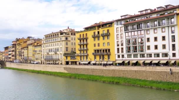 Florencia Primavera Toscana Lungarni Edificios Largo Del Río Arno — Vídeo de stock
