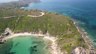 Skiathos 'ta Krifi Ammos hava görüntüsü.