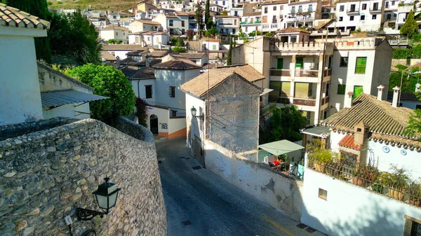 Granada Andalusien Luftaufnahme Der Häuser Und Straßen Der Stadt Spanien — Stockfoto