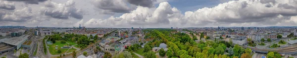 Viyana Avusturya Prater Bölgesi Şehir Siluetinin Panoramik Hava Görüntüsü — Stok fotoğraf
