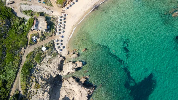 Vista Aérea Playa Krifi Ammos Skiathos Grecia —  Fotos de Stock
