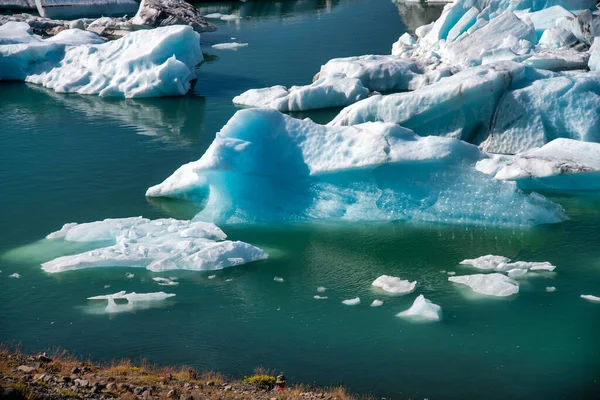 Icebergs Lagoa Jokulsarlon Temporada Verão Islândia — Fotografia de Stock