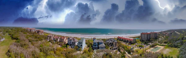 Остров Амелия Флорида Вид Воздуха Пляж Приближающийся Шторм — стоковое фото
