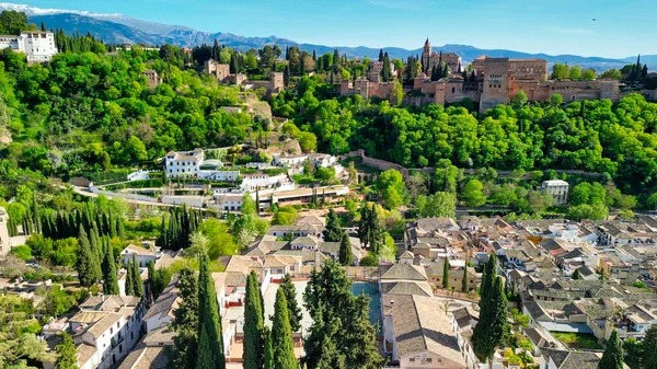 Granadassa Andalusiassa Ilmakuva Kaupungin Koteihin Kaduille Espanja — kuvapankkivalokuva
