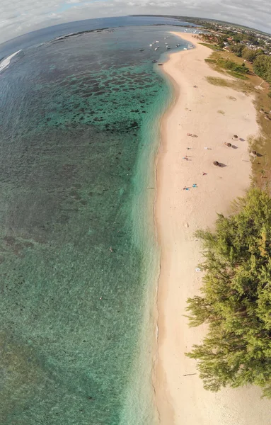 Aerial View Flic Flac Beach Mauritius Island — 스톡 사진