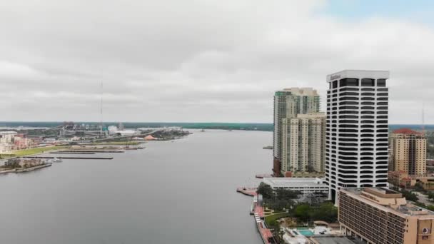Jacksonville Florida April 2018 Aerial View City Skyline Drone Viewpoint — Stok video