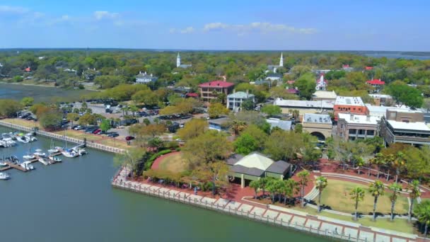 Charleston Skyline Drone South Carolina — Vídeo de stock
