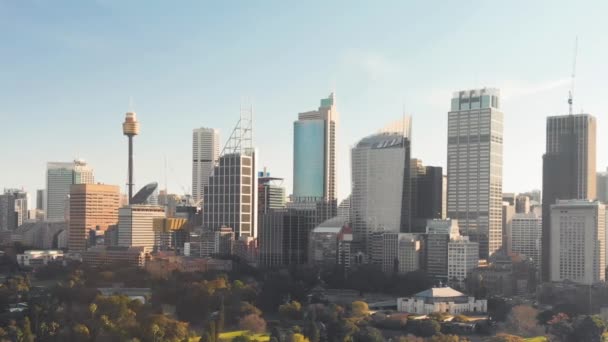 Niesamowita Panorama Sydney Piękny Poranek Widok Powietrza Drona Nsw Australia — Wideo stockowe