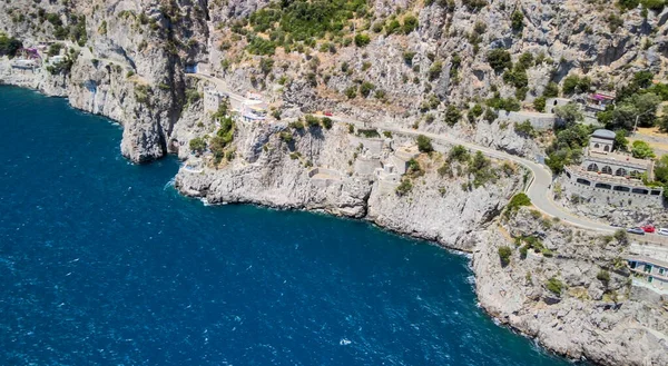 Amazing Aerial View Beautiful Amalfi Coast Summer Season Italy Drone — Stock Photo, Image