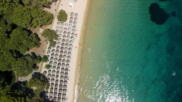 stock image Amazing aerial view of Koukounaries Beach in Skiathos, Greece