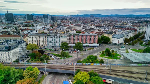 Aerial View Prater Amusement Park Vienna Cityscape Austria — Stock Photo, Image