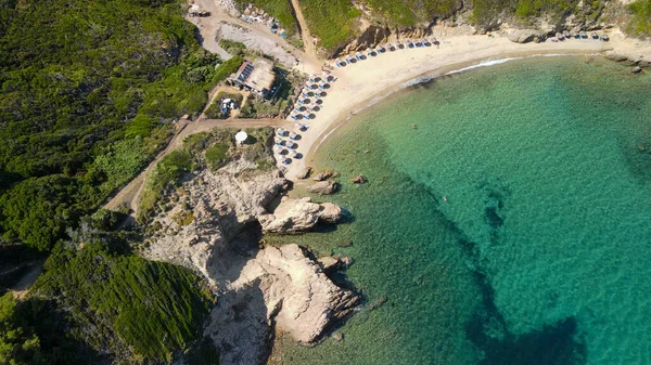 Вид Повітря Пляж Кріфі Аммос Скіафосі Греція — стокове фото