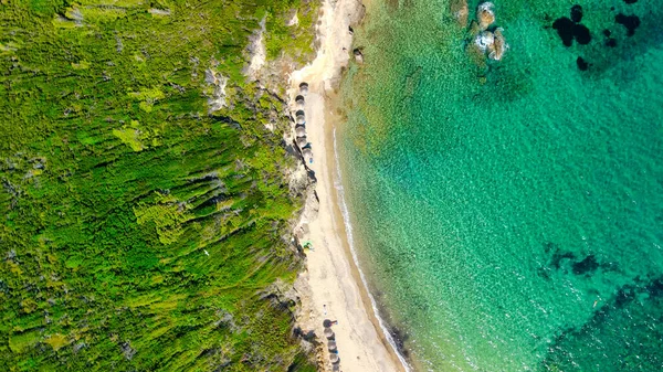 Yunanistan Skiathos Kentindeki Krifi Ammos Plajının Hava Manzarası — Stok fotoğraf