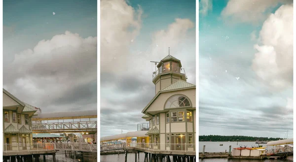 Nanaimo Port Egy Felhős Nyári Estén Vancouver Sziget — Stock Fotó