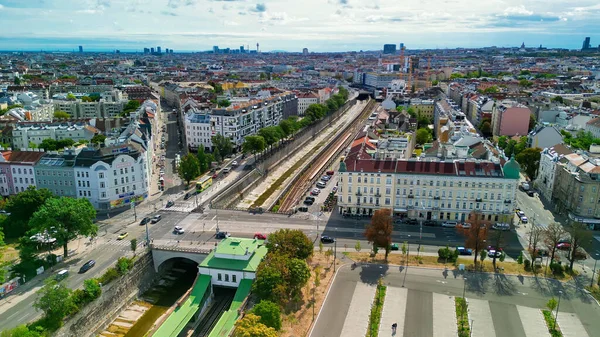 Luftaufnahme Des Schönbrunner Parks Vom Parkplatz Wien Österreich — Stockfoto