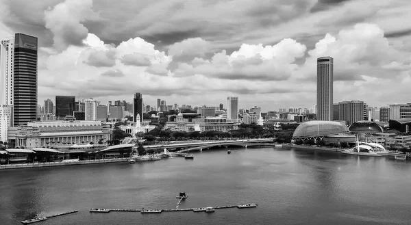 Singapore Ιανουαριου 2020 Αεροφωτογραφία Του Κόλπου Της Μαρίνας Ουρανοξύστες — Φωτογραφία Αρχείου
