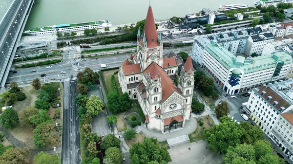 Vista Aérea Igreja São Francisco Assis Viena — Fotografia de Stock