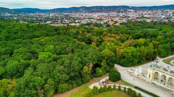 Vista Aérea Del Parque Schonbrunn Desde Estructura Gloriette Viena Austria — Foto de Stock