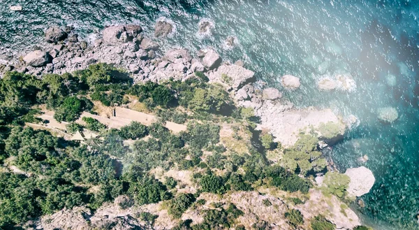 Καταπληκτική Εναέρια Θέα Της Όμορφης Ακτής Αμάλφι Κατά Θερινή Περίοδο — Φωτογραφία Αρχείου