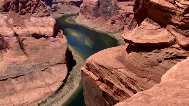 Panoramatický Pohled Ohyb Podkovy Stránce Arizona — Stock video