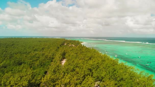 Aerial View Morne Beach Forest Beautiful Mauritius Island — Wideo stockowe