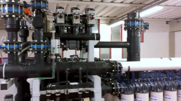 Backwash Water Pipeline Water Purification Treatment Plant — Stock Video