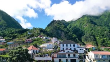 Aerial view of Seixal coastline in Madeira, Portugal.